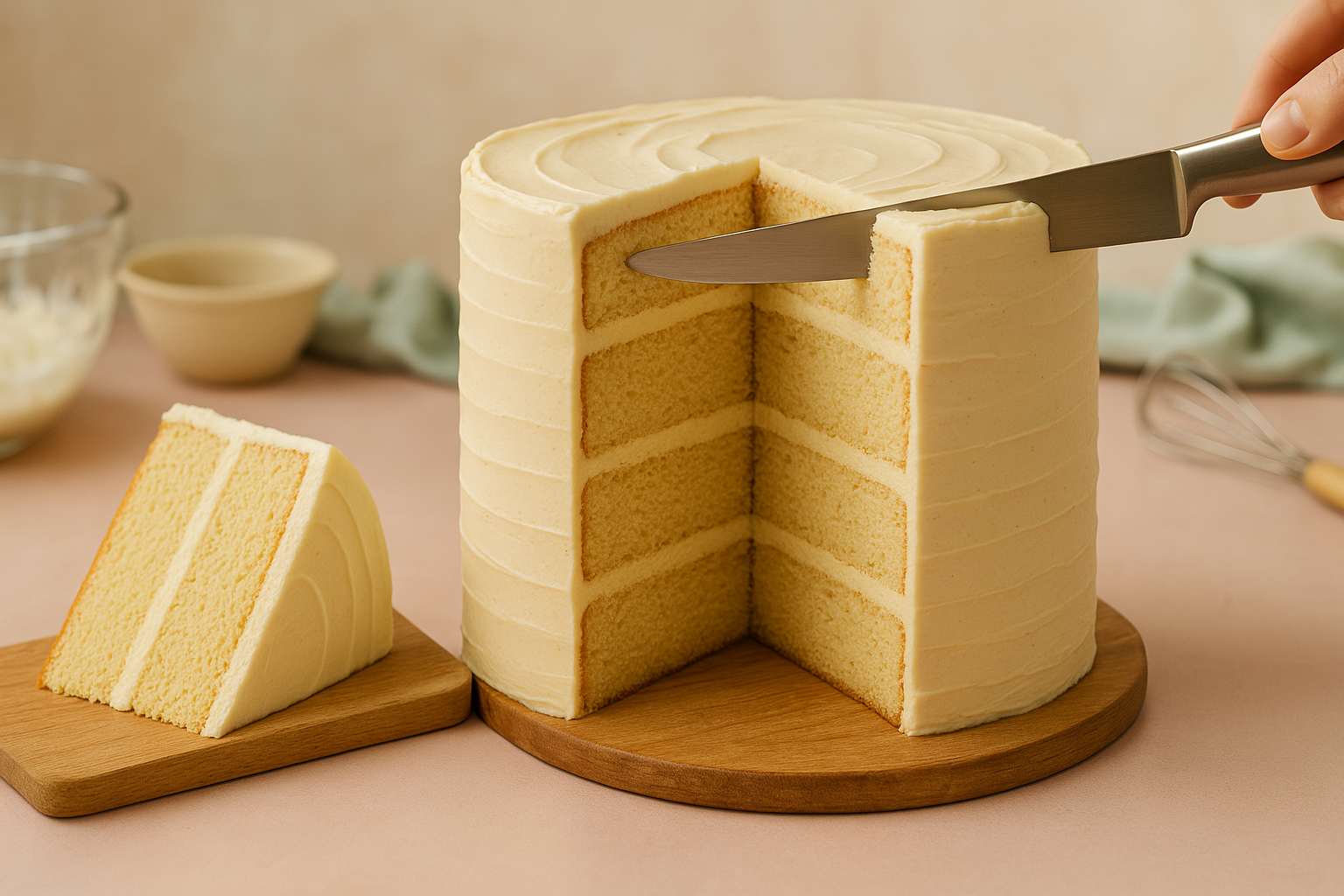 ¿Cómo cortar una torta alta?