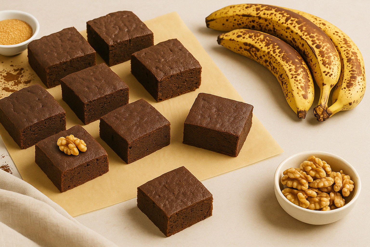Brownies de banana: fáciles, saludables y llenos de sabor